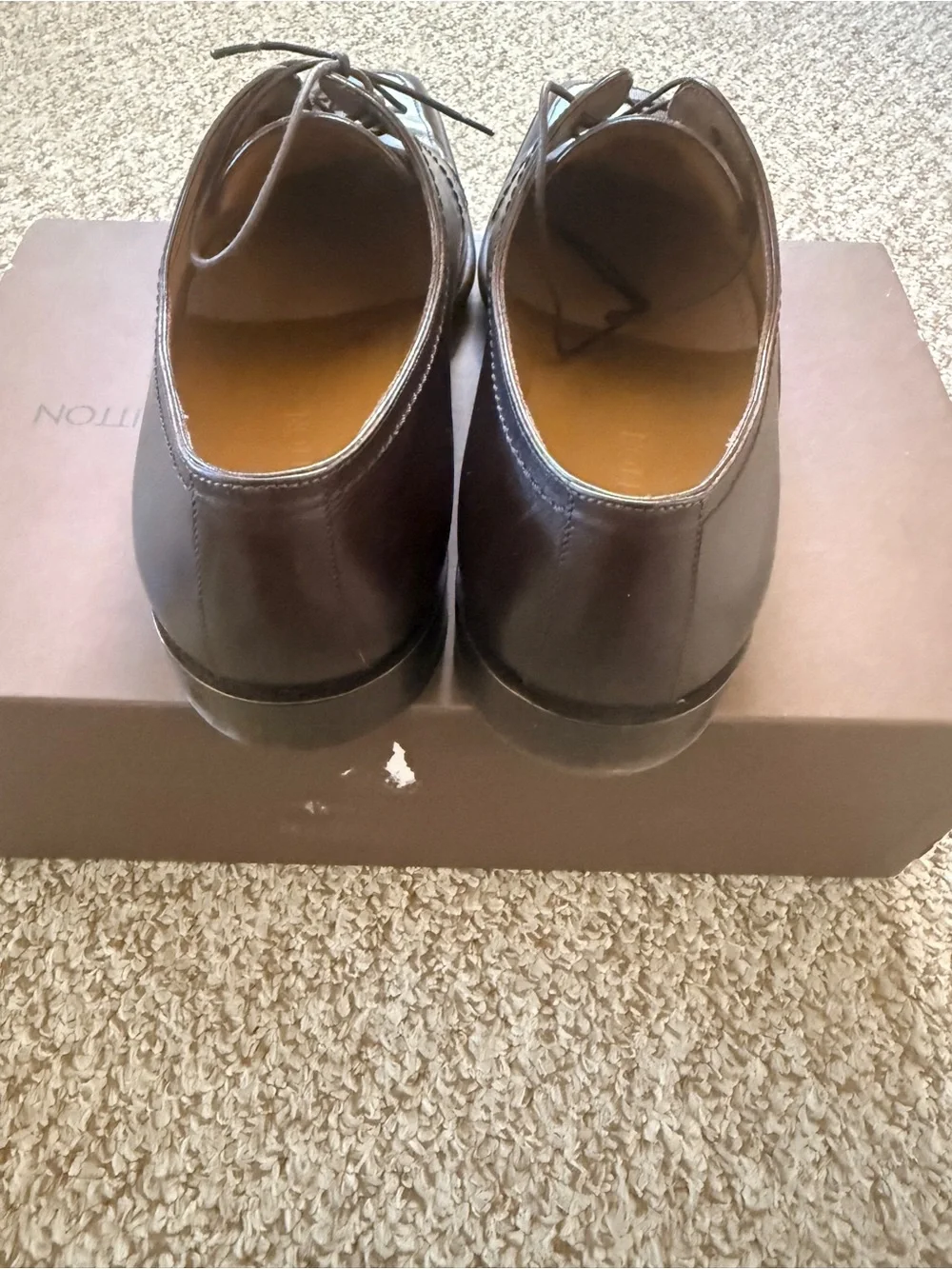 Louis Vuitton Men's Dark Brown Leather Oxford Shoes